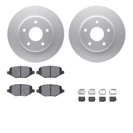 Dynamic Friction Co 4612-40002, Geospec Rotors with 5000 Euro Ceramic Brake Pads includes Hardware, Silver 4612-40002